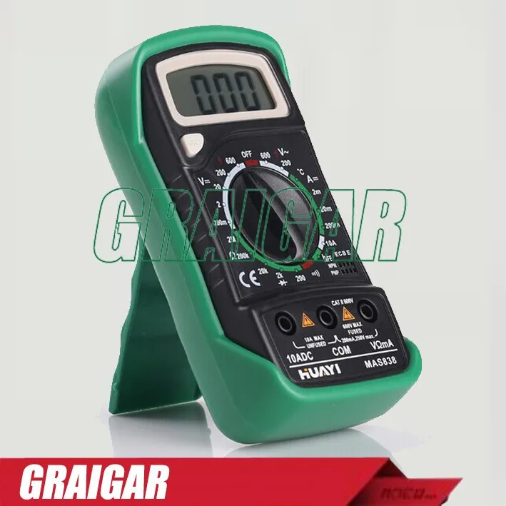 

Professional Digital Multimeter MAS838 Mini Multimeter Multifunction Multimeter Detector LCD Display