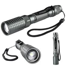 5000LM Zoomable Tactical T6 LED Flashlight 18650 Torch With Hand Rope for Outdoor Fishing Hiking Lamp Light
