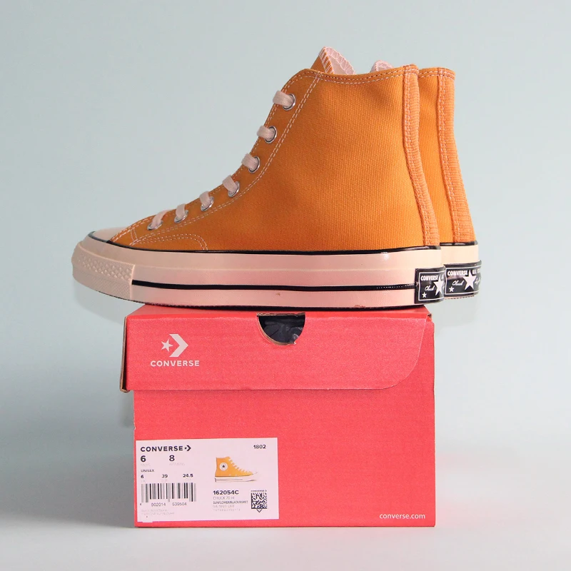 Converse зажимы 70 Ретро Версия 1970S все стильная обувь в стиле унисекс кроссовки желтый Скейтбординг обувь 162054C