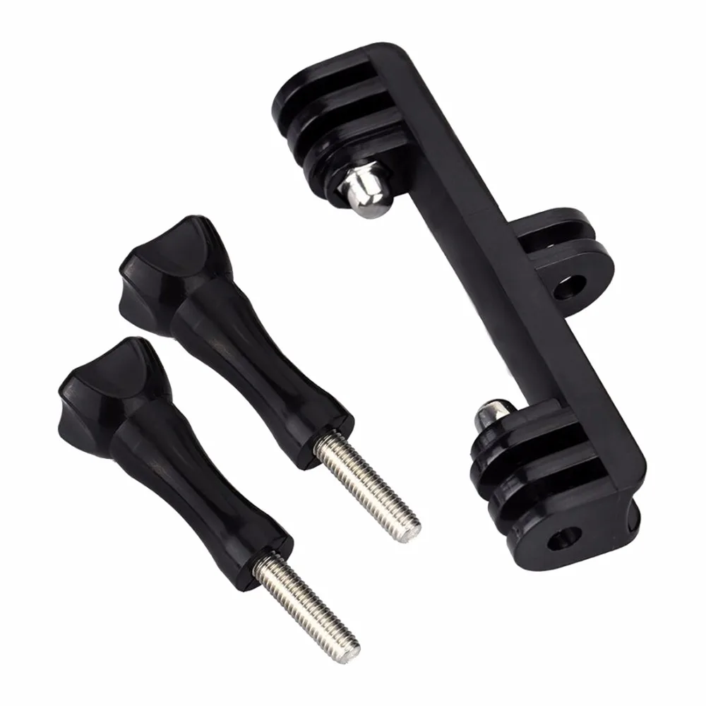 Double Dual Bracket Tripod Holder Action Camera Handle with Screw Mount