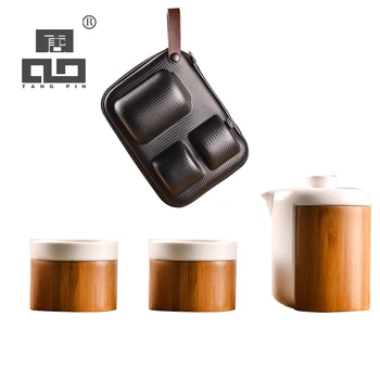 

TANGPIN white ceramic teapot kettle gaiwan handmade teacups portable travel tea sets