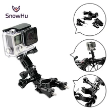 SnowHu for GoPro accessories Bike Motorcycle Handlebar Seatpost Pole Mount 3 Way Adjustable Pivot Arm for Gopro Hero 6 5 4 GP02