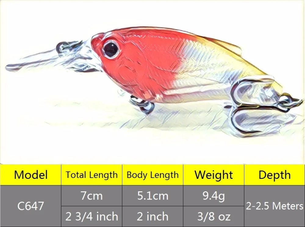 WLure 9,4 г 7 см Громкая дребезжащая передача веса, чтобы сделать более длинное литье 2#6 тройных крючков ABS конструкция рыболовная приманка C647