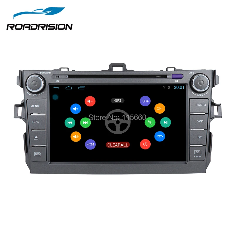 Автомобильный DVD плеер RoadRision 8 &quotAndroid 6 0 для Toyota Corolla 2007 2011 Bluetooth gps навигация радио