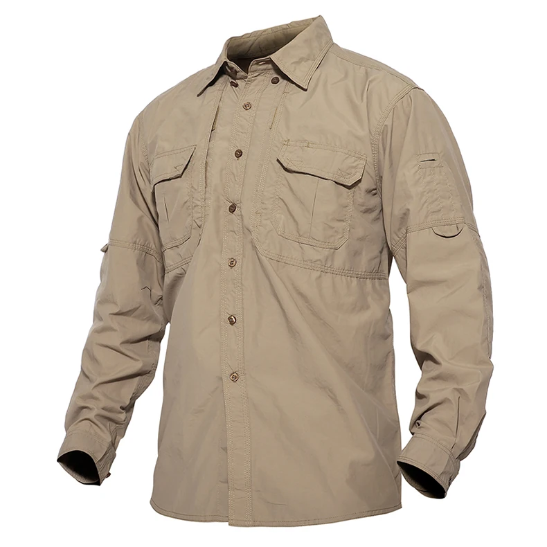 TACVASEN, мужские летние тактические рубашки, военная одежда, быстросохнущие армейские военные рубашки с длинным рукавом, рабочие карго рубашки размера плюс