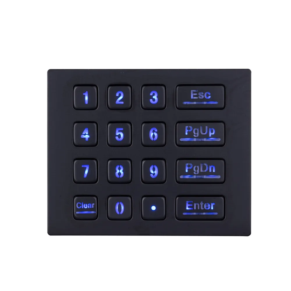 Black Metal Backlit keyboards with16 keys LED Backlighted Keypad Numeric Backlit Keypads Black Metal Backlit keyboards with16 keys LED Backlighted Keypad Numeric Backlit Keypads