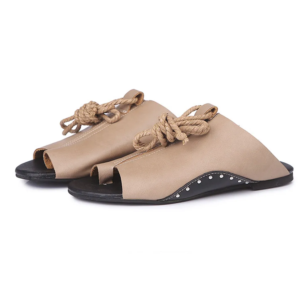 

2018 Women Flat-Bottomed Roman Sandals Open Ankle Flat Straps Platform Wedges Shoes sandalias mujer chaussures femme