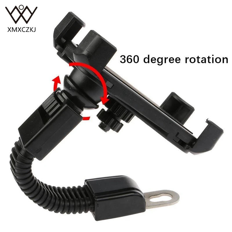  XMXCZKJ Motorcycle Phone Holder 360 Rotate Motorcycle Mobile Phone Mount Holder Handlebar Stand For