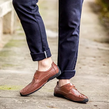 

20 Brand Crocodile Loafers Full Genuine Leather Men Casual Shoes High Top Quality Men Shoes Handmade British Flats Driving Shoes