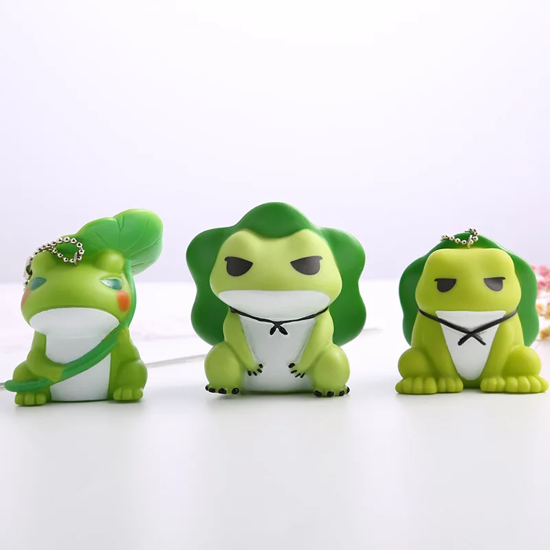 

Cute cartoon green frog keychain Men and women pendant animal shape silicone key chain backpack accessories holiday gift 2019