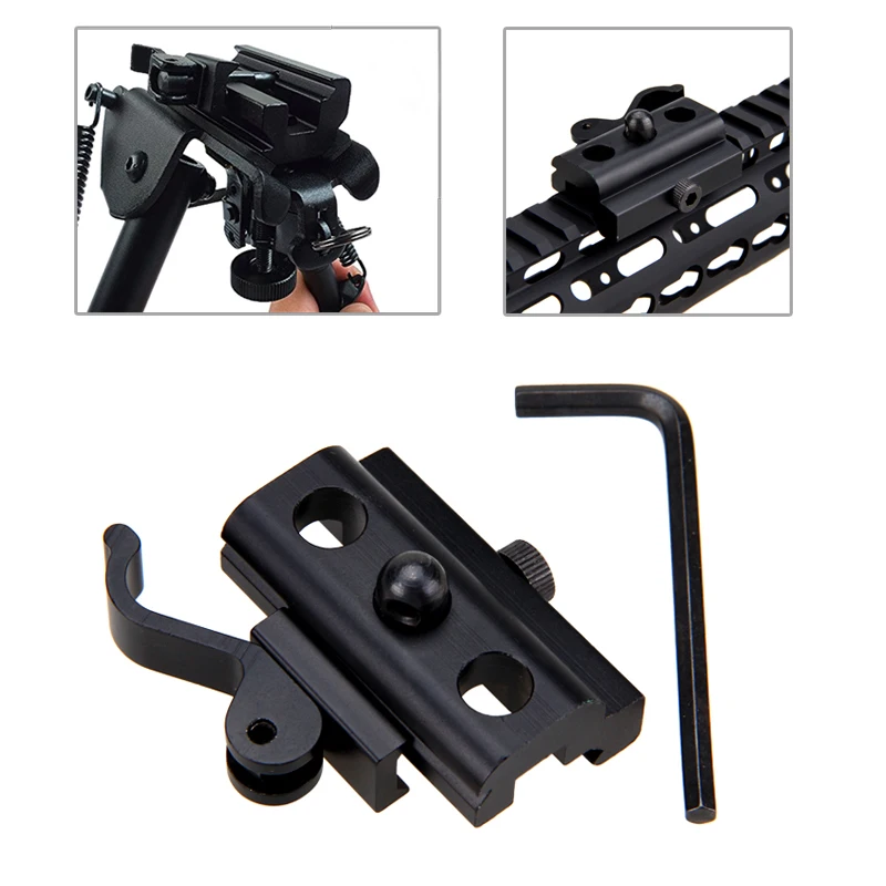 20mm Hunting QD Harris Style Bipod Sling Adapter przegubowy Weaver Picatinny do montażu na szynie do RAS, RIS rails karabin czarny