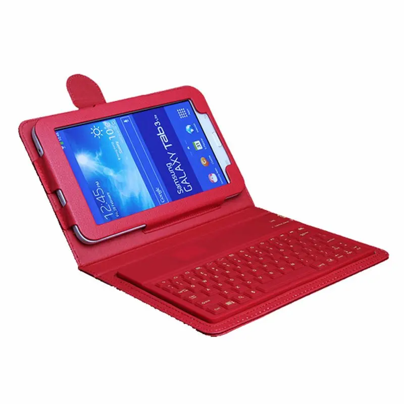 Para Samsung Tab 3 Lite silicio teclado Bluetooth inalámbrico t110 t111 7 "Tablets caso del soporte del cuero del teclado cubierta|for samsung galaxy tab|tablet keyboardkeyboard tablet cover - AliExpress
