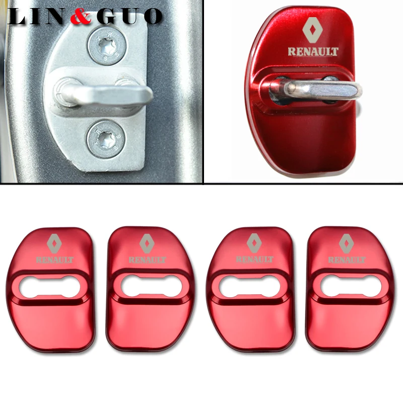 

4pcs/lot Car Door Lock Covers Car Styling Case For Renault Laguna 2 Captur Fluence Megane 2 Megane 3 Scenic Emblems