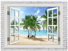 Custom photo wallpaper 3d murals wallpaper for walls 3 d Outside the window beach scenery wallpaper bedroom wall decoration Custom photo wallpaper 3d murals wallpaper for walls 3 d Outside the window beach scenery wallpaper bedroom wall decoration