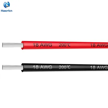 

Electrical Wire 18 Gauge 0.82mm2 Silicone Wire Hook Up Cable 6 Meter [3m Black and 3m Red] Soft and Flexible tinned Copper Wire