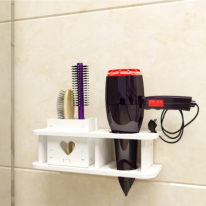 Günstige Wand Regal In Bad Halter für Haar Trockner Wc Regal Nagel Kostenloser Bad Rack Estante Prateleira De Parede Badezimmer Zubehör