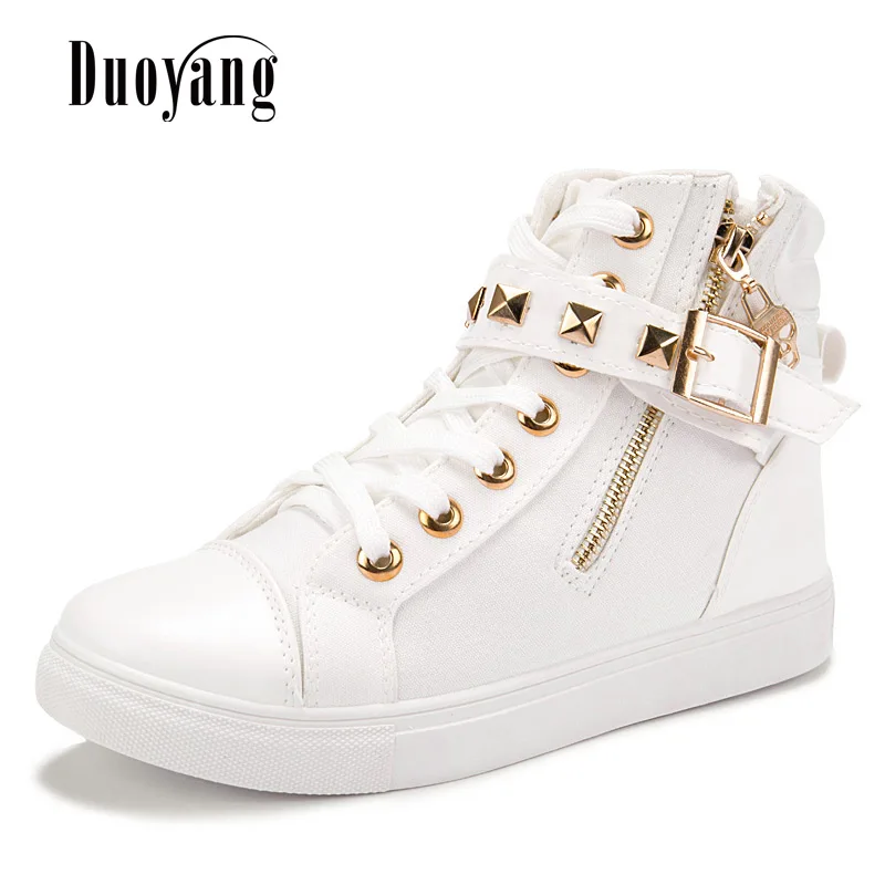 

Canvas shoes 2018 women casual shoes fashion zipper wedge High help solid color white shoes woman sneakers