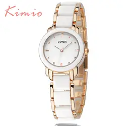 Kimio роскошные женские Модные часы кварцевые часы, браслет Наручные часы браслет из нержавеющей стали Для женщин часы с подарочной коробке
