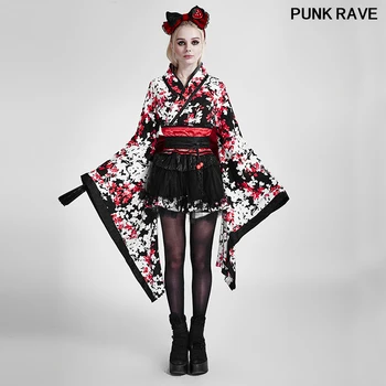 

Lolita Japan Kimono Three-piece Rabbite Princess Dress Harajuku Big Ribbon Belt Cosplay Party Sweet Maid dress PUNK RAVE LQ-001