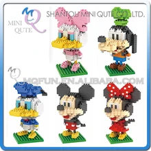 Mini Qute LNO kawaii 5 styles Big head standing mouse duck nano 3d plastic puzzle cartoon model children gift educational toy