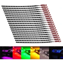 20 Pcs 12 V 15 LED 30 centimetri Auto Veicolo A Motore Flessibile Impermeabile Luce di Striscia del LED Viola Lampada Atmosfera