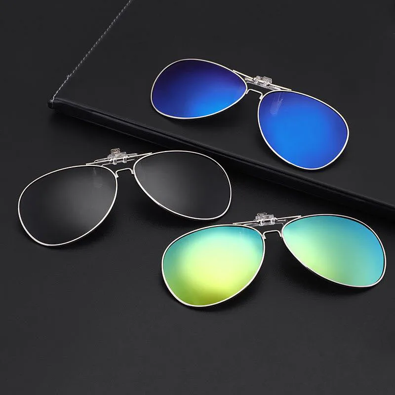 

Round Frame Polarized Sunglasses Clip on Myopia Glasses For Driving Traveling Night Vision Easy Flip Up Sunglass Oculos