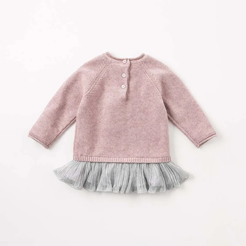 DB8844 dave bella/осенний кардиган с воланами, пуловер с длинными рукавами для маленьких девочек, детские топы для малышей, детский вязаный свитер