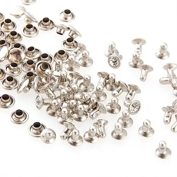 

NHBR 50 Crystal Round Studs Spots Punk Nailheads Spikes for Bag Shoes Bracelet 6mm