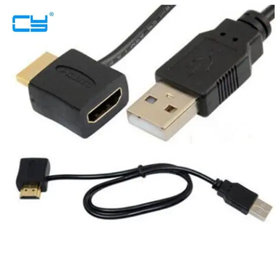 Переходник HDMI штырь гнездо с разъемом USB 2 0 длиной 50 см|Компьютерные кабели и