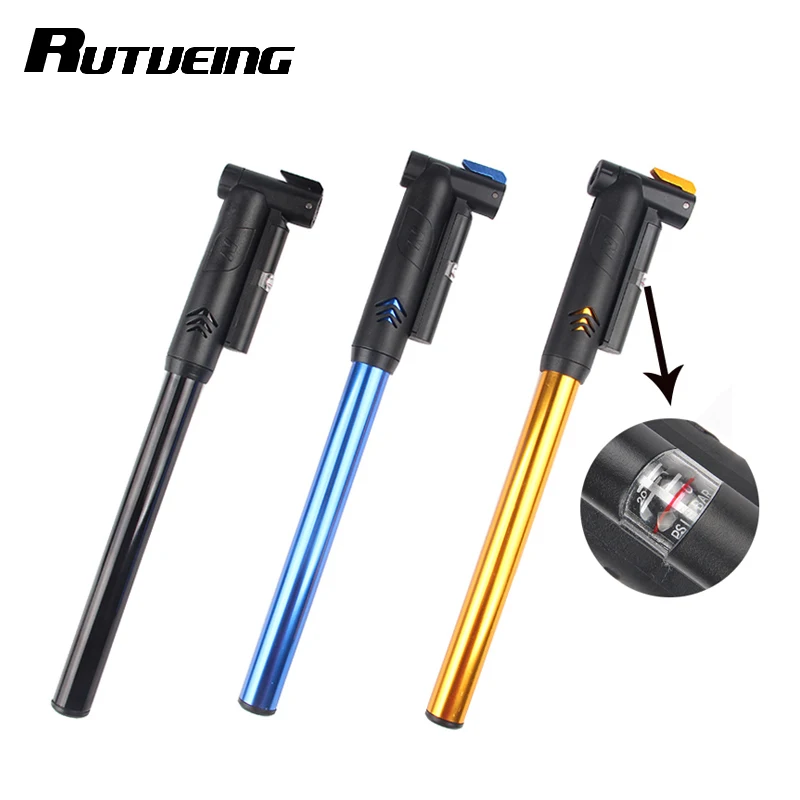 

RUTVEING Bicycle Pump Pressure Gauge MTB Light Portable 120 Psi Bike Aluminum Alloy MINI Pump Cycling Air Press Pocket Pumps