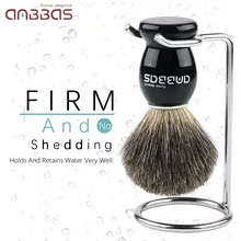Набор кистей для бритья Anbbas подлинный барсук для бритья волос Нержавеющая сталь щетка для бритья подставка для мужского ручного бритья