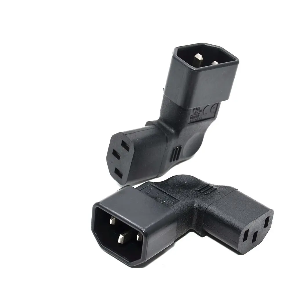 

Free shipping UPS IEC 320 C14 C13 angle Plug Adapter Conversion plug Adapter plug left Male to female #WPT605