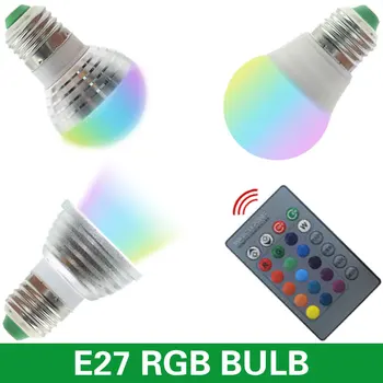 

2017 Best Quality E27 E14 GU10 MR16 12V LED RGB Bulb lamp 85-265V 5W LED RGB Spotlight RGB lighting+IR Remote Control 16 colors