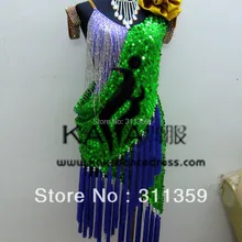 Kaka-l130355, Танго самба румба чача вальс танец костюм, Девочка латинский танец платье