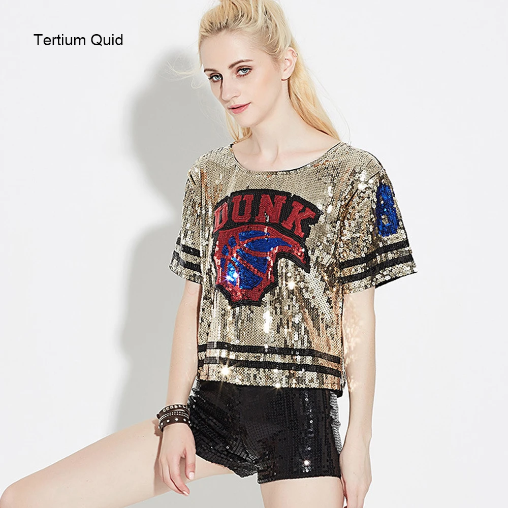 plus size blue sequin top