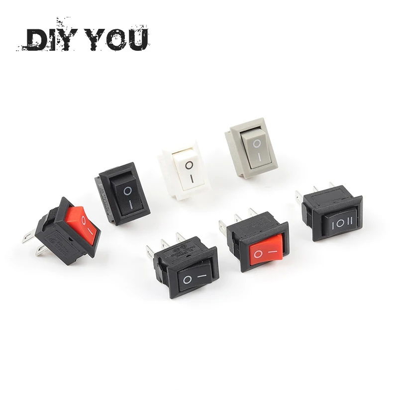 cheap 10Pcs Lot KCD11 10*15mm Snap in Push Button Switch 3A 250V Mini SPST 3PIN 2 3 Position Boat Rocker Power Switches