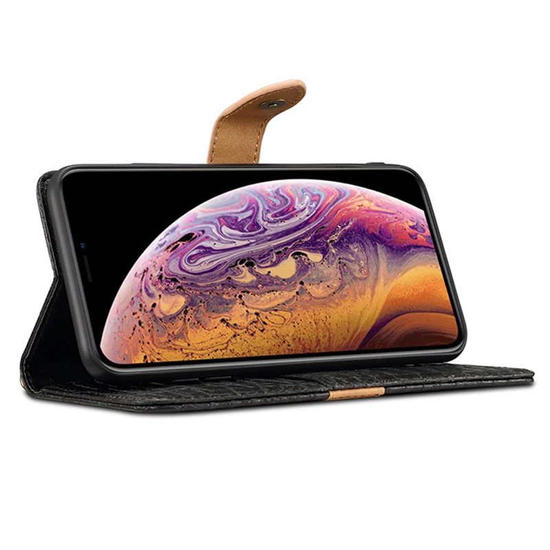 Кожаный чехол в стиле ретро с крокодиловым узором для iPhone XS Max 7 8 Plus откидной Чехол