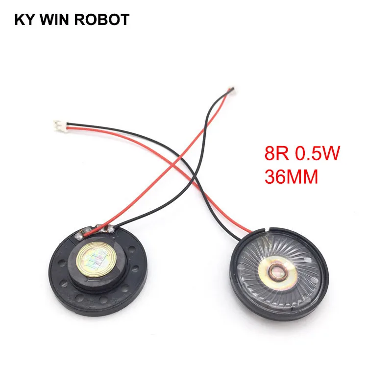 

2pcs/lot New Ultra-thin Toy-car horn 8 ohms 0.5 watt 0.5W 8R speaker Diameter 36MM 3.6CM with PH2.0 terminal wire length 10CM