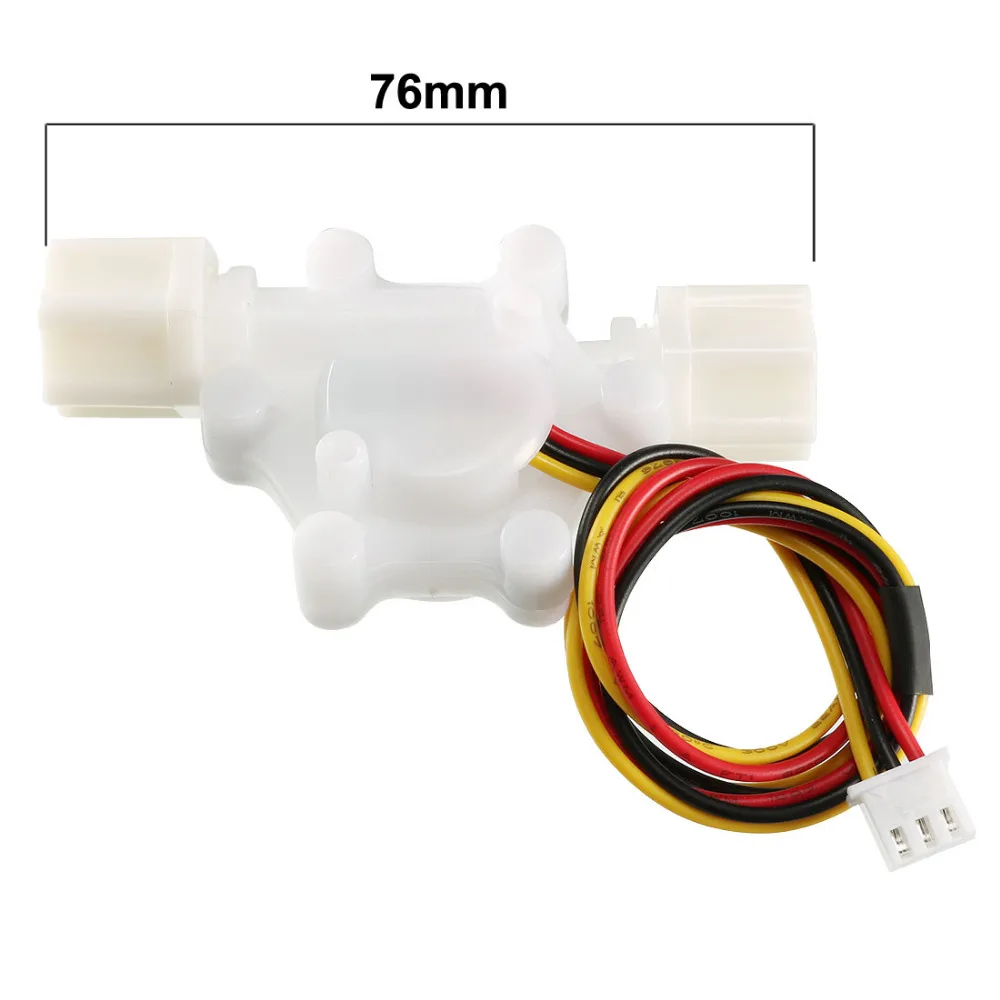 

Uxcell 1PCS DC 5V 1/4" Hall Effect Water Flow Sensor Switch Flow Fluid Meter 0.15-1.5L/min or 0.3-3L/min for Water Heater