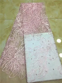 

latest nigerian net laces Sequins Pink gold royal blue high quality african french lace embroidery beads african lace fabric