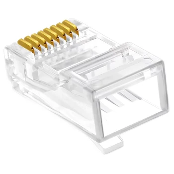 

RJ45 Cat6 UTP 8P8C Connectors Gold Plated Network Ethernet Cable Unshielded Male Module Plugs