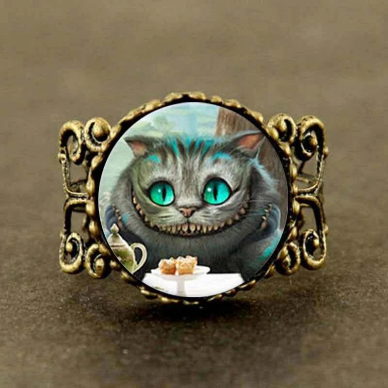 Details about   Cheshire Cat Ring Cat Steampunk Alice in Wonderland Jewelry Cat Jewelry