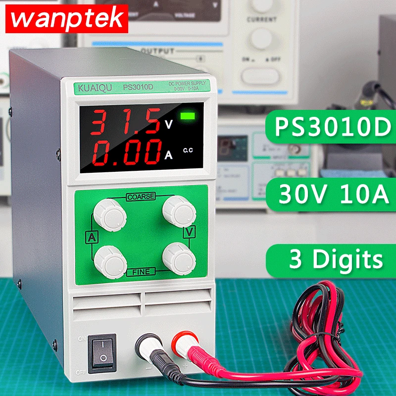 

DC Power Supply Switch Laboratory 30V10A Single Regulator Mini Input Voltage AC 110V/220V/50/60Hz PS 3010D Adjustable 3 Digital