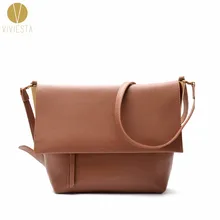 Сумка через плечо из натуральной кожи Женская Модная стильная трендовая Минимальная дизайнерская большая деловая рабочая сумка через плечо