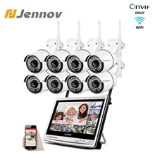 Jennov беспроводная камера безопасности 8CH 1080P NVR комплект 2.0MP ИК Открытый CCTV Микрофон IP камера P2P комплект видеонаблюдения