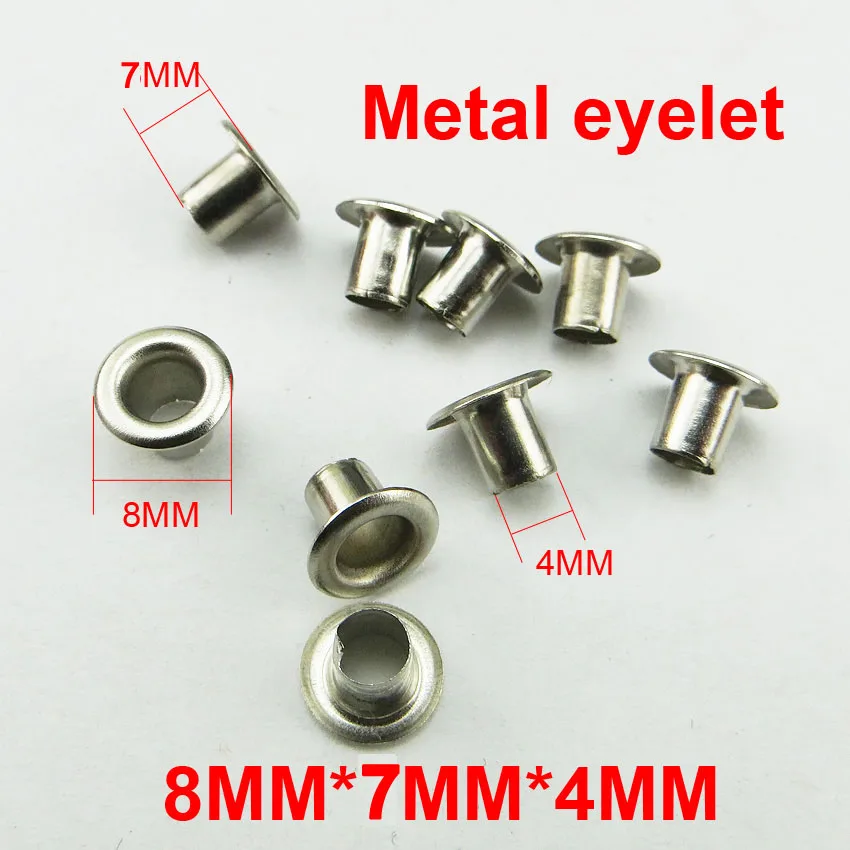 

100PCS 8*7*4MM silver METAL EYELETS button BRAND sewing clothes accessory buttons ROUND ME-026