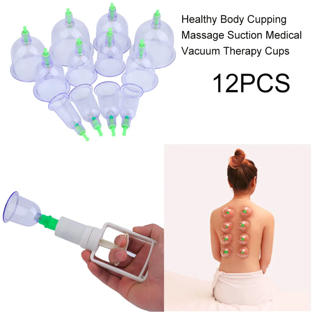 12Pcs Medical Vacuum Cupping Set Chinese Suction Therapy Cellulite