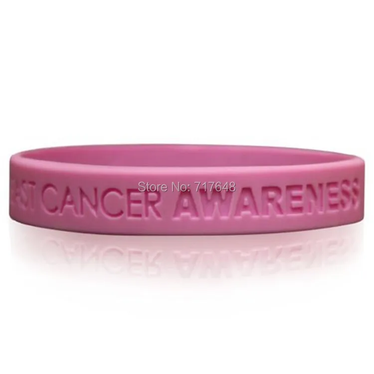 200pcs Debossed Medical alert Breast Cancer Awareness wristband