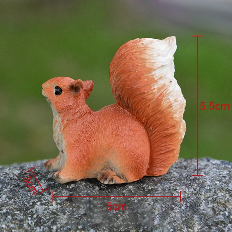 

Courtyard Micro Landscape Bonsai DIY Small Ornaments Resin Landscape Decoration Cute Small Squirrel Resin Crafts For Garden Desk
