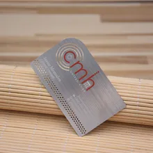 HAOBOLAI Серебристый Матовый металлический карта глубокий выгравированный логотип выгравированный текст вырезанный край шелкография черный прямой завод